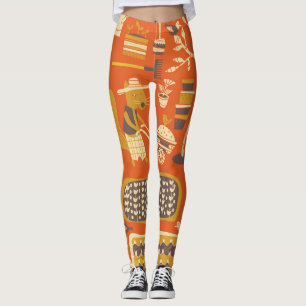 Legging Esquilos de Jardim: Cena de Animais Whimsical