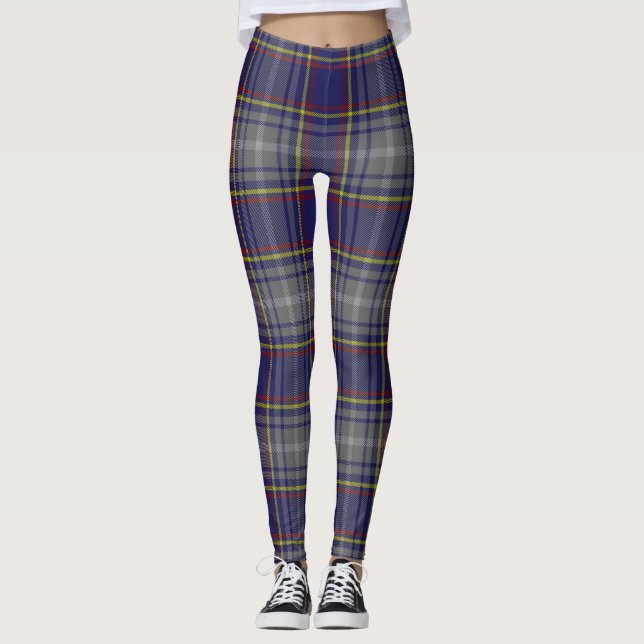 Legging Estado de xadrez de tartan de Nevada (Frente)