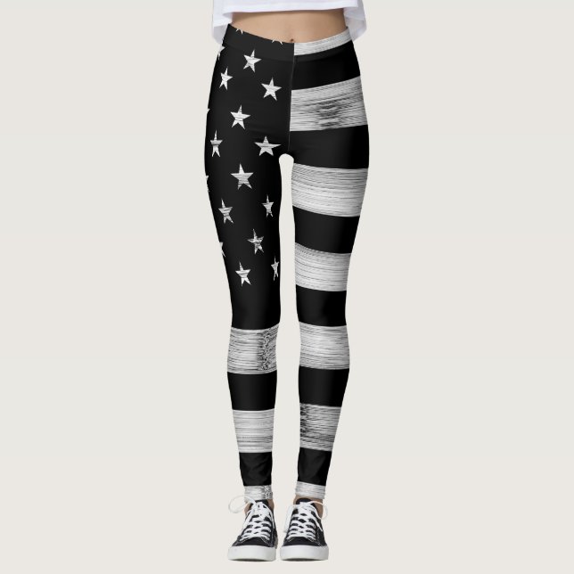 Legging Estados Unidos bandeira Madeira Rústica Madeira Ne (Frente)