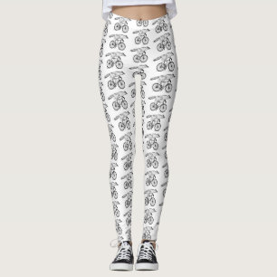 Legging Estampa de Arte de Raposa Caprichosa em Bicicleta