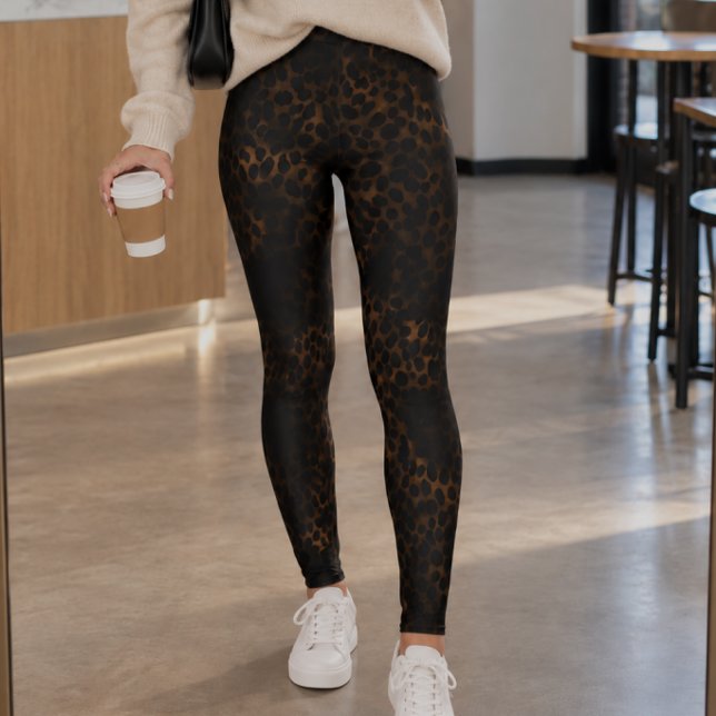 Legging Estampa de Guepardo com Gradiente Marrom Escuro (Criador carregado)