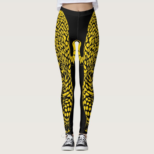 Legging estampa de leopardo dourado (Frente)