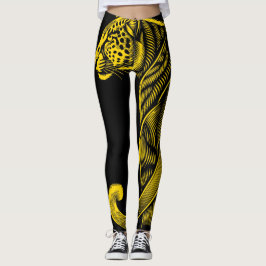 Legging Estampa De Leopardo Dourado Pretty Trendy