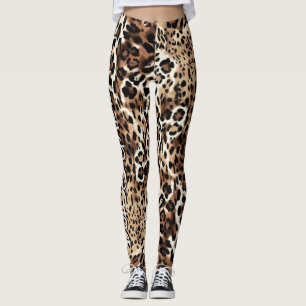 Legging Estampa de leopardo italiana de alta-costura estét