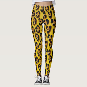 Legging estampa de pele de leopardo