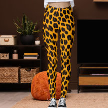 Estampa divertida de pele de leopardo preto laranj