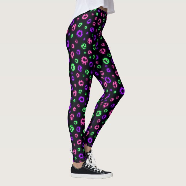 Legging Estampa Ousada de Leopardo Neon Tendência (Direita)