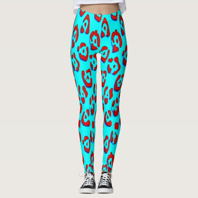 Legging estampa retrô de pele de leopardo (Frente)