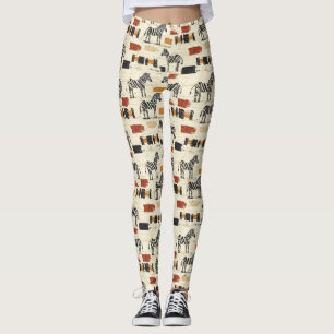 Legging Estampa Safari Boho Rústica de Zebra Vintage