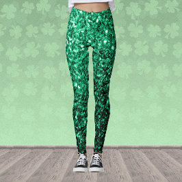 Legging Estilhador de brilho verde-esmeralda