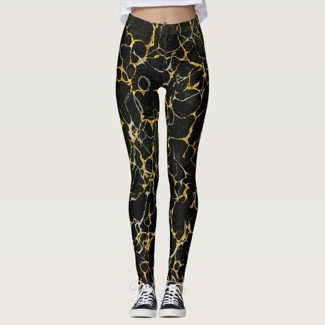 Legging Estilizada Marbling Moderno Marmoreado Marmormo Pr (Frente)