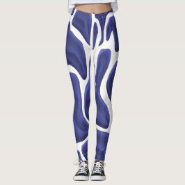 Legging estilo abstrato com a arte moderna azul