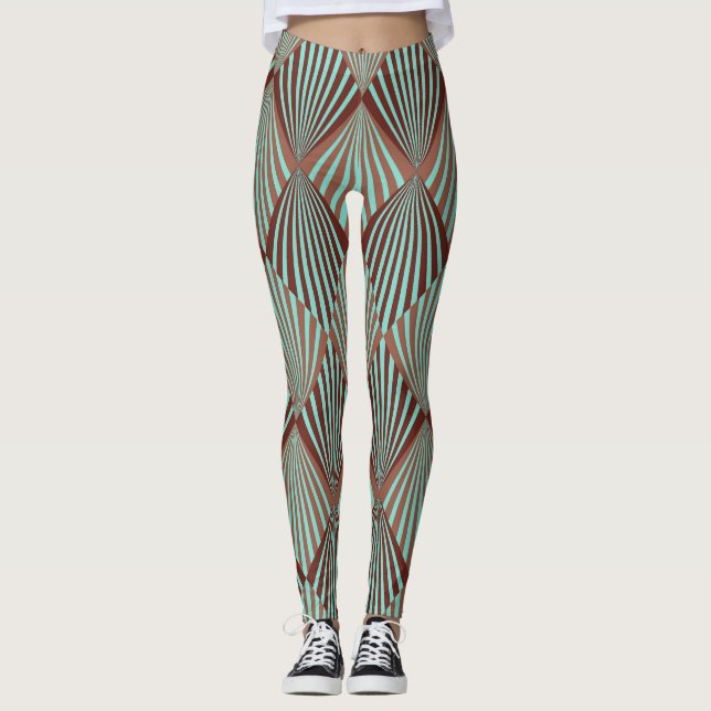 Legging Estilo Art Deco, textura perfeita. (Frente)