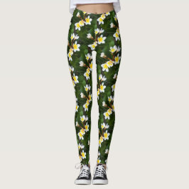 Legging Estilo Artístico do Cluster Frangipani Blossom