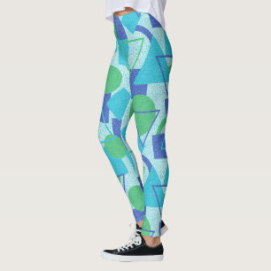 Legging Estilo Bauhaus Verde e Azul