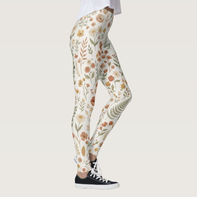 Legging Estilo Boho Silvestre Botânico Floral Mãe  (Direita)