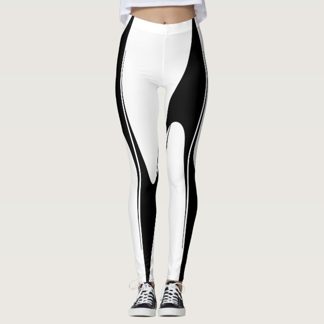 Legging Estilo contemporâneo branco preto dos dançarinos (Frente)