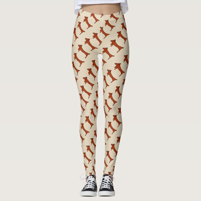 Legging estilo Dachshund dos abstratos, (Frente)
