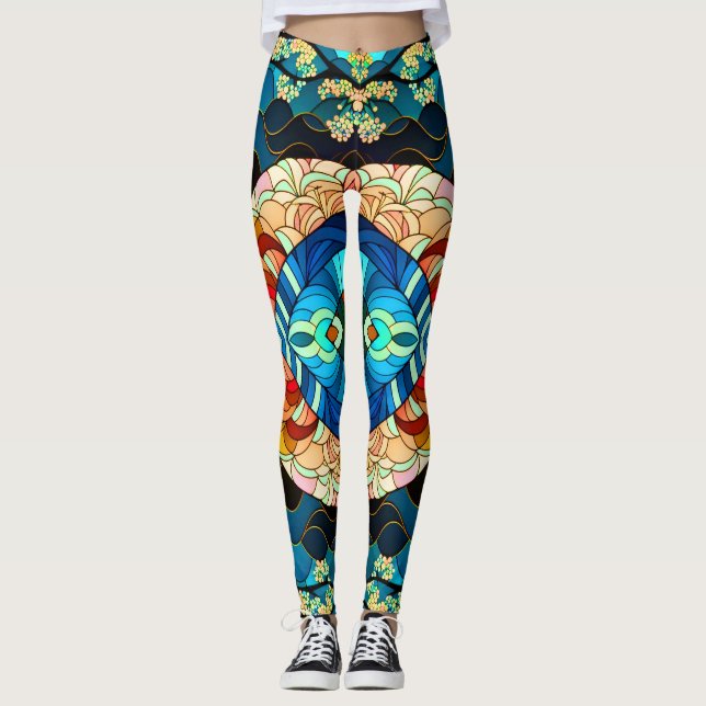 LEGGING ESTILO DE ARTE JAPONESA SIMÉTRICO DA FLORESTA (Frente)