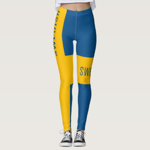 Legging Estilo de Bandeira Nacional Sueco