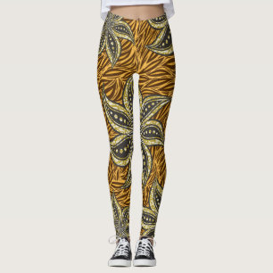 Legging Estilo de Batik Floral Abstrato africano