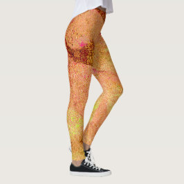 Legging Estilo de couro rugoso com tinta vestida, salmão