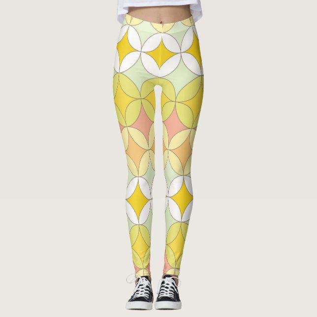 Legging Estilo de Disco Retroativo Padrão Invisível (Frente)
