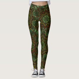 Legging Estilo de engrenagens caleidoscópicas azul-acastan