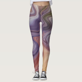 Legging Estilo de Fluxo de Mármore