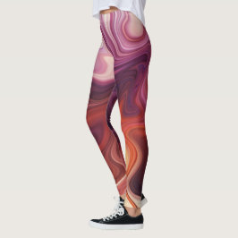 Legging Estilo de Fluxo de Mármore