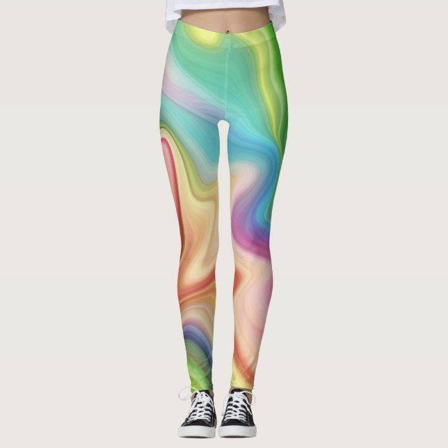 Legging Estilo de Fluxo de Mármore (Frente)