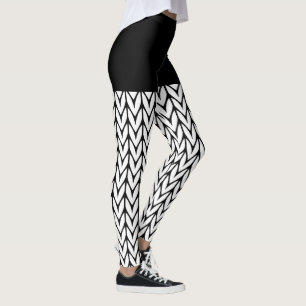 Legging Estilo de Móvel de Refrigeração Preto e Branco