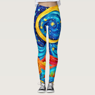 Legging Estilo de Noite Estelar Vibrante