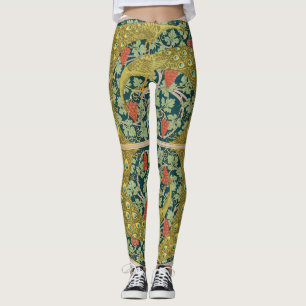 Legging Estilo de Nouveau de Arte Arredondada de Peacock