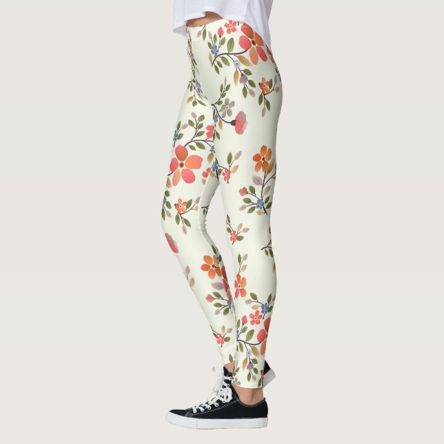 Legging Estilo de Núcleo de Algodão Floral (Esquerda)