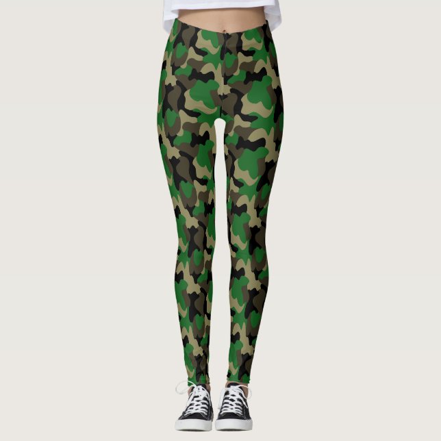 Legging Estilo de Rua Camuflado Verde (Frente)