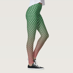 Legging Estilo de Sereia ~ Verde & Vermelho