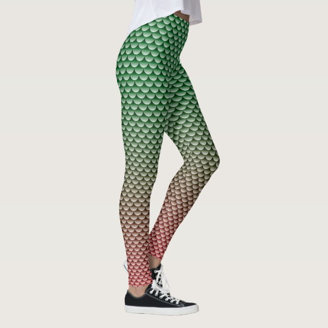 Legging Estilo de Sereia ~ Verde & Vermelho (Direita)