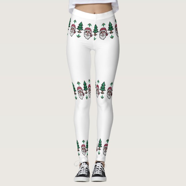 Legging Estilo de Suéter de Natal Feio Santas Thunder_Cove (Frente)