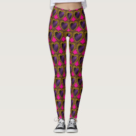 Legging Estilo de Tatuagem com Coração Punk Rockabilly dos