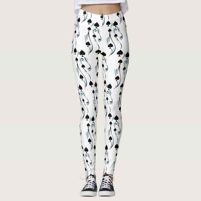 Legging Estilo de Tatuagem de Espadas Pretas Thunder_Cove (Frente)