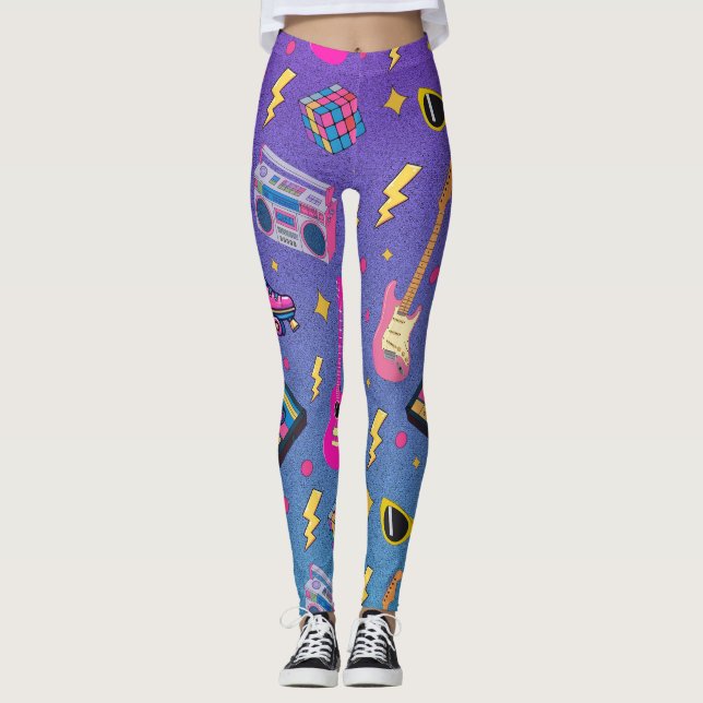 Legging Estilo de Tendência Moderna dos anos 80 Bonito Neo (Frente)