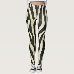 Legging Estilo de zebra de textura contínua do animalador