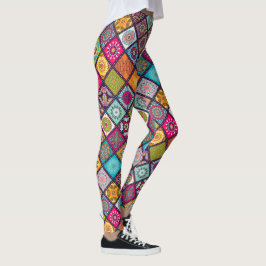 Legging Estilo étnico colorido do mandala marroquino