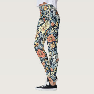 Legging estilo floral de William Morris com padrão de acan