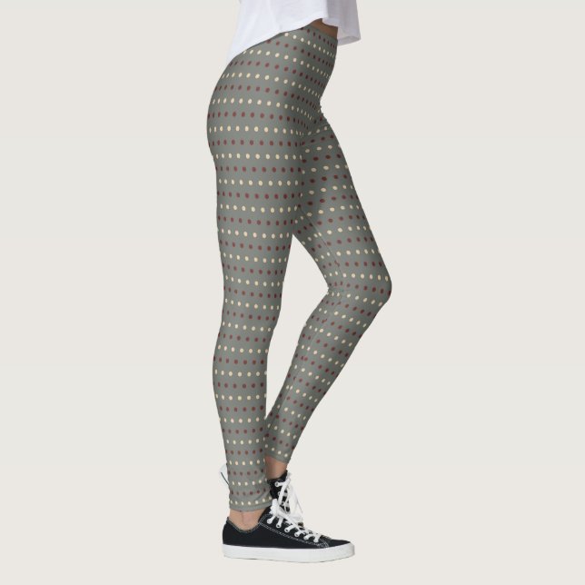 Legging Estilo Retro Cinza Pontos Polka  (Direita)
