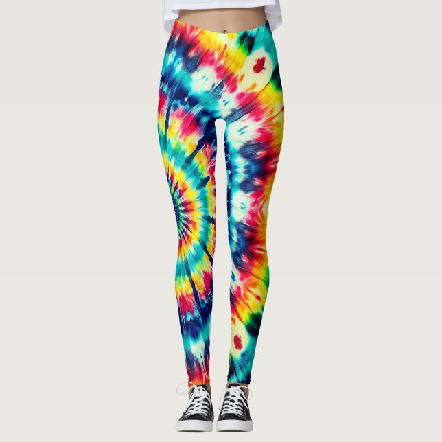 Legging Estilo Retro Tie-Dye em um Par de Moderno Personal (Frente)
