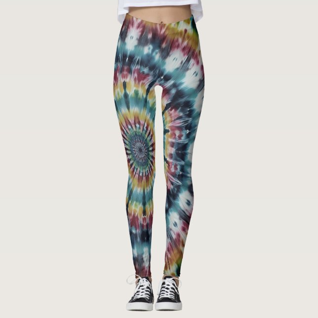 Legging Estilo Retro Tie-Dye em um Par de Moderno Personal (Frente)