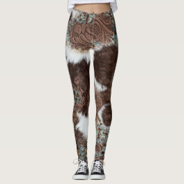 Legging Estilo Russo Ocidental Cowhide Cowgirl