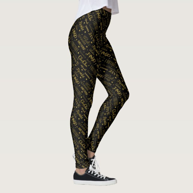 Legging Estilos de dança do salão | Dourada falha falsa (Direita)